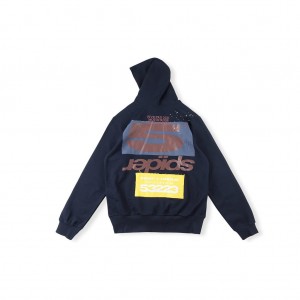 Sp5der Logo Big 5 Hoodie Marinblå | 5869UKQVB