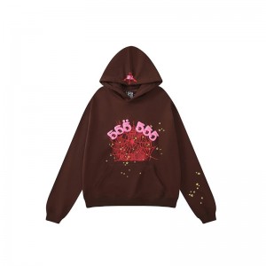 Sp5der Number 555555 Hoodie Bruna | 8671EQBPS