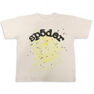 Sp5der Printed T Shirt Beige | 5306OZVCW