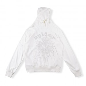 Sp5der Spider Diamond-encrusted Logo Hoodie Vita | 2853LDKAH