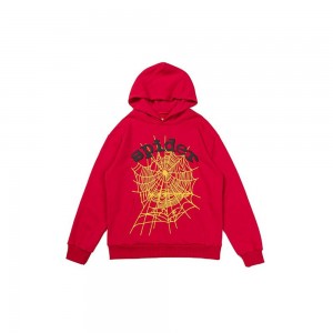 Sp5der Spider Logo Hoodie Röda | 6710ARFQW