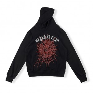 Sp5der Spider Special Edition Logo Hoodie Svarta | 5389LTOHZ