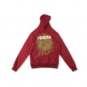 Sp5der Stars Hoodie Vinröda | 1486CDSHJ