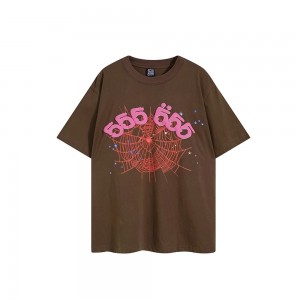 Sp5der Worldwide 555 555 Sign T Shirt Bruna | 7543MZGQK